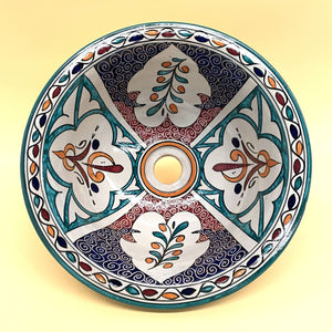 Lavabo in ceramica floreale araba 35 cm