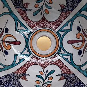 Lavabo in ceramica floreale araba 35 cm
