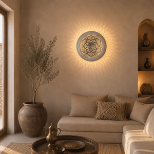 aplique árabe plateado metal 60 salón