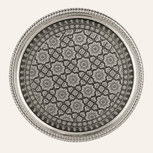 bandeja marroquí alpaca grabada