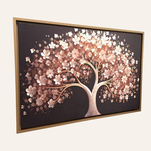 cuadro árbol blanco flores