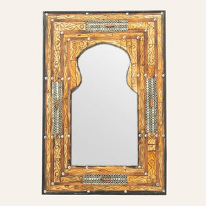 espejo marroquí arco artesano hueso