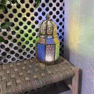 Lanterna araba ottagonale in ottone 38 cm | Lampade arabe