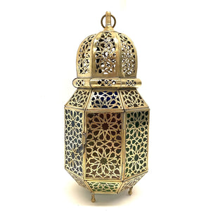Lanterna araba ottagonale in ottone 38 cm | Lampade arabe