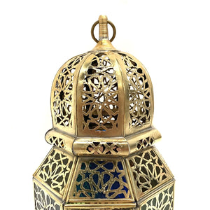 Lanterna araba ottagonale in ottone 38 cm | Lampade arabe