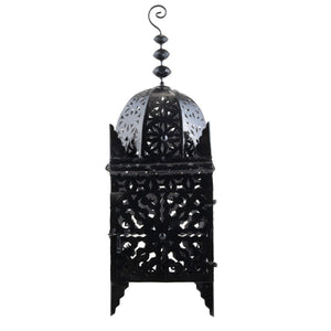 Farol marroquí cuadrado de hierro para vela