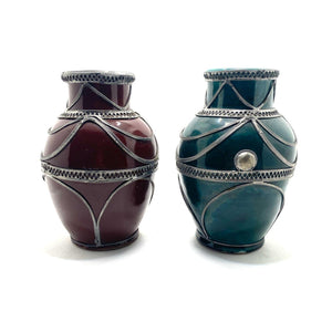 Jarrón marroquí con alpaca