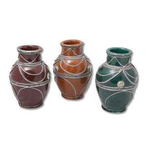 Jarrón marroquí con alpaca