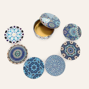 juego posavasos andalusí azul