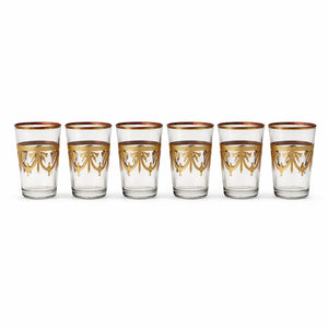 juego de vasos árabes de té dorados