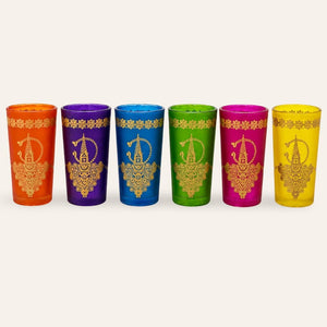 juego vasos de té marroquíes MANO FÁTIMA