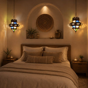 lámpara árabe cristal CORONA dormitorio