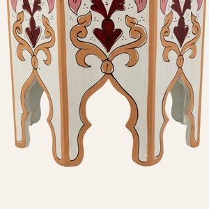 mesa marroquí de madera pintada detalle