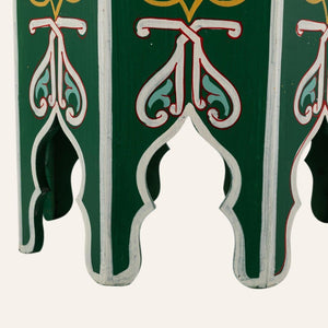 mesa marroquí de madera verde pintada