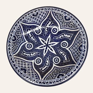 plato cerámica azul blanco árabe 40
