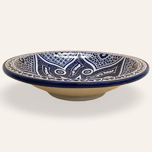 plato cerámica azul blanco árabe