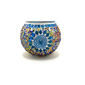 Portavelas turco de murano multicolor