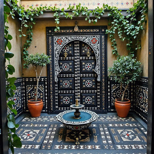 puerta árabe madera hueso 4