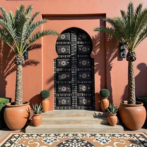 puerta árabe madera hueso marrakech