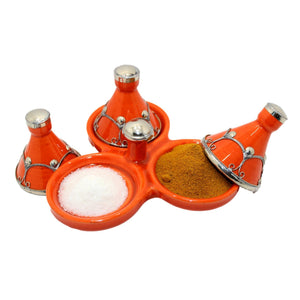 Tajín especiero árabe de cerámica triple - 4 colores