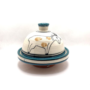 Tajín marroquí de cerámica dibujo cabra 3 colores