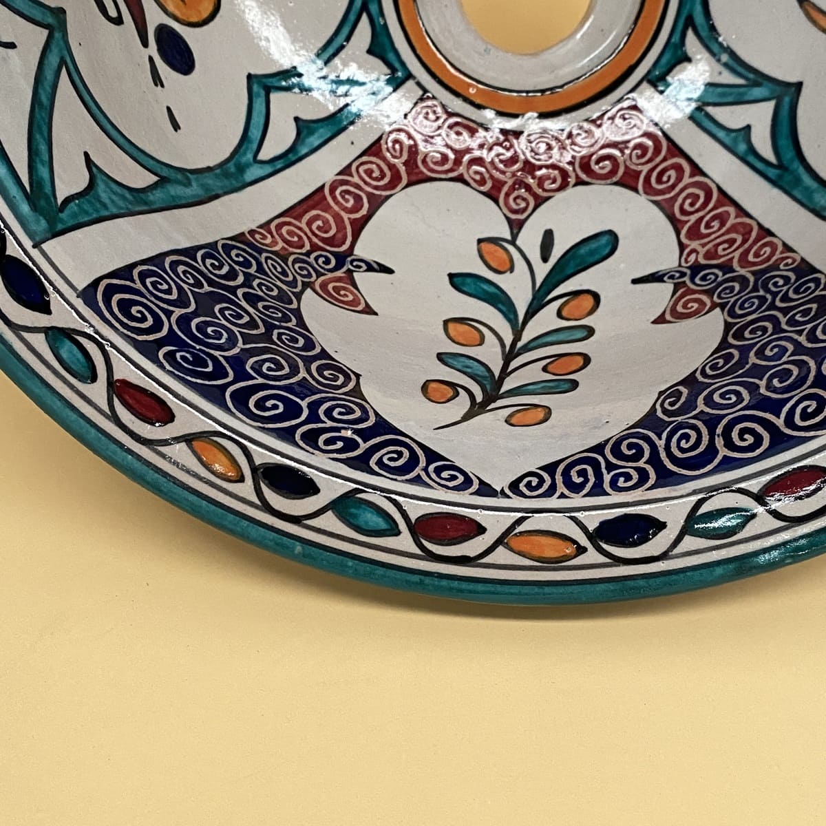 Lavabo in ceramica floreale araba 35 cm