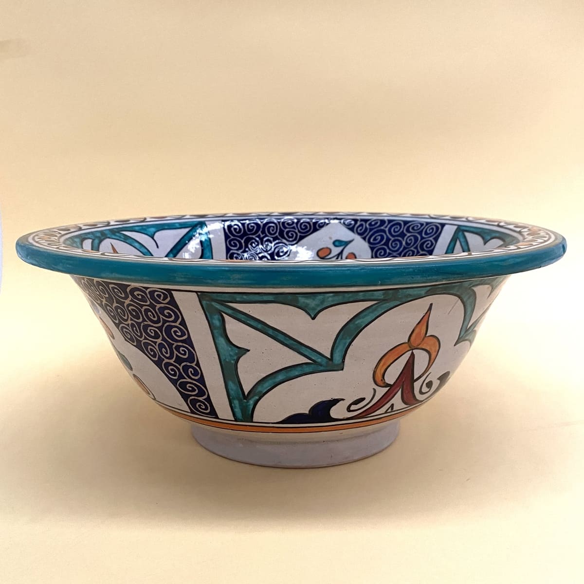 Lavabo in ceramica floreale araba 35 cm