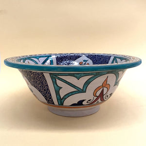 Lavabo in ceramica floreale araba 35 cm