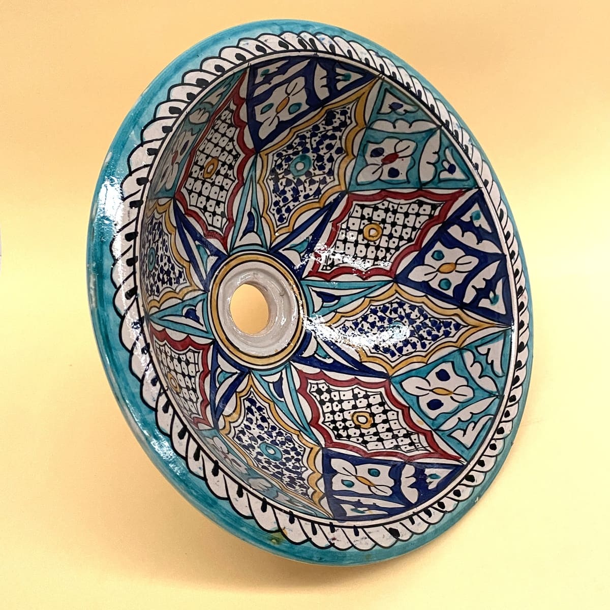 Lavabo arabo in ceramica multicolore 40 cm
