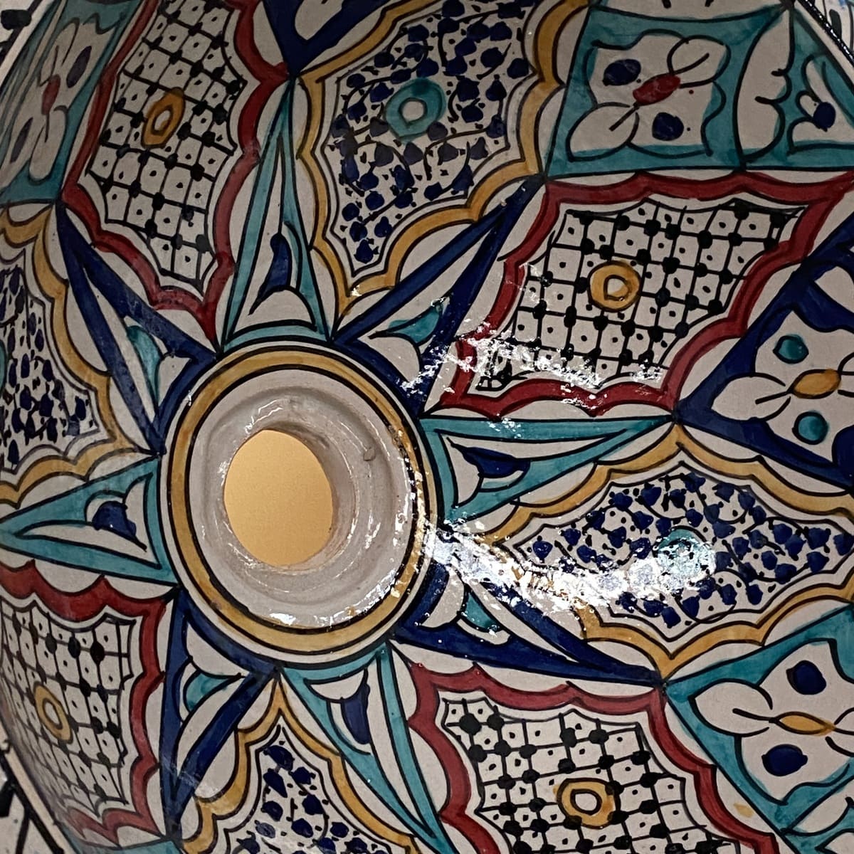 Lavabo arabo in ceramica multicolore 40 cm