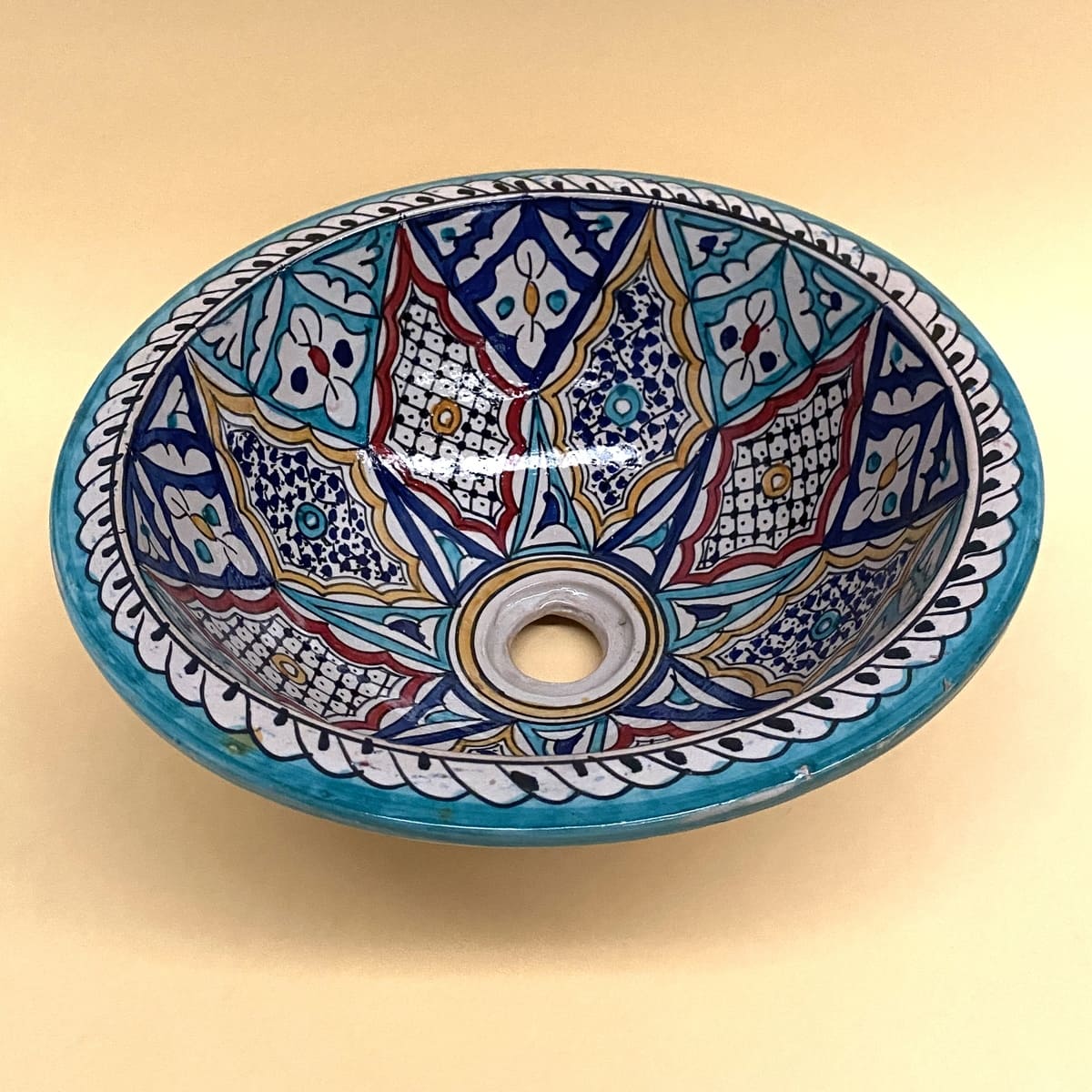 Lavabo arabo in ceramica multicolore 40 cm