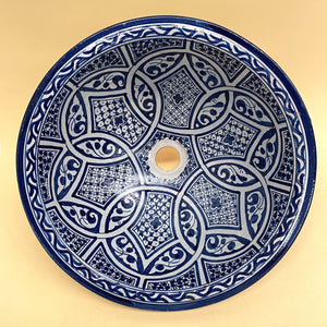 Lavabo in ceramica marocchina di Fez 40 cm