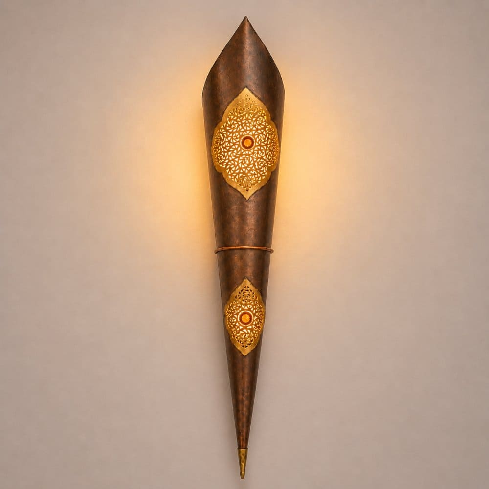 aplique árabe cobre 120cm luz