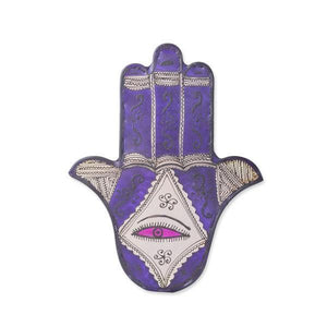 Aplique marroquí de piel y forja - Mano de Fátima