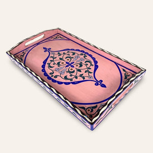 bandeja de té marroquí rosa detalle