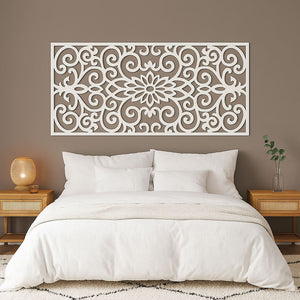 cabecero floral blanco