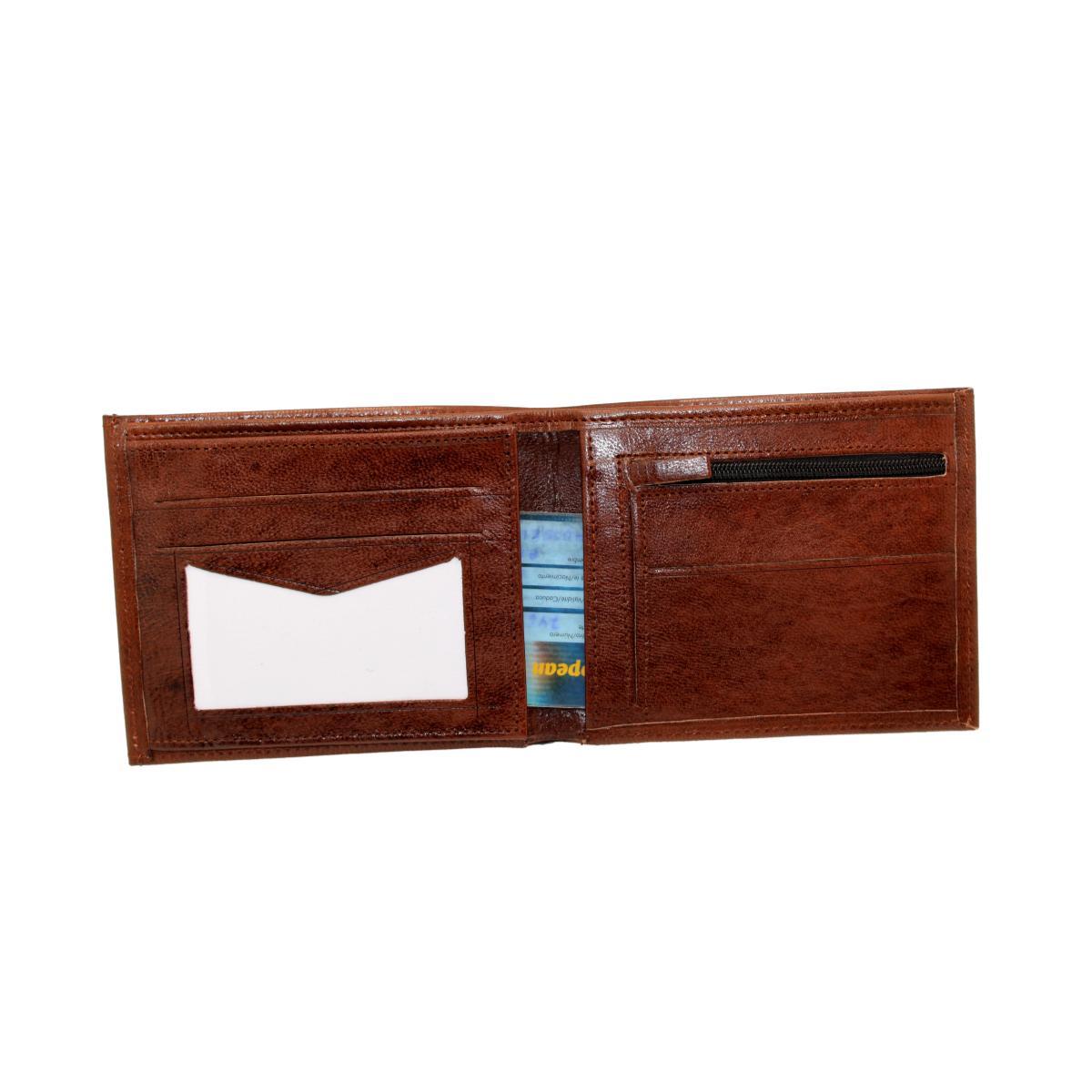 Cartera marroquí de cuero natural para hombre