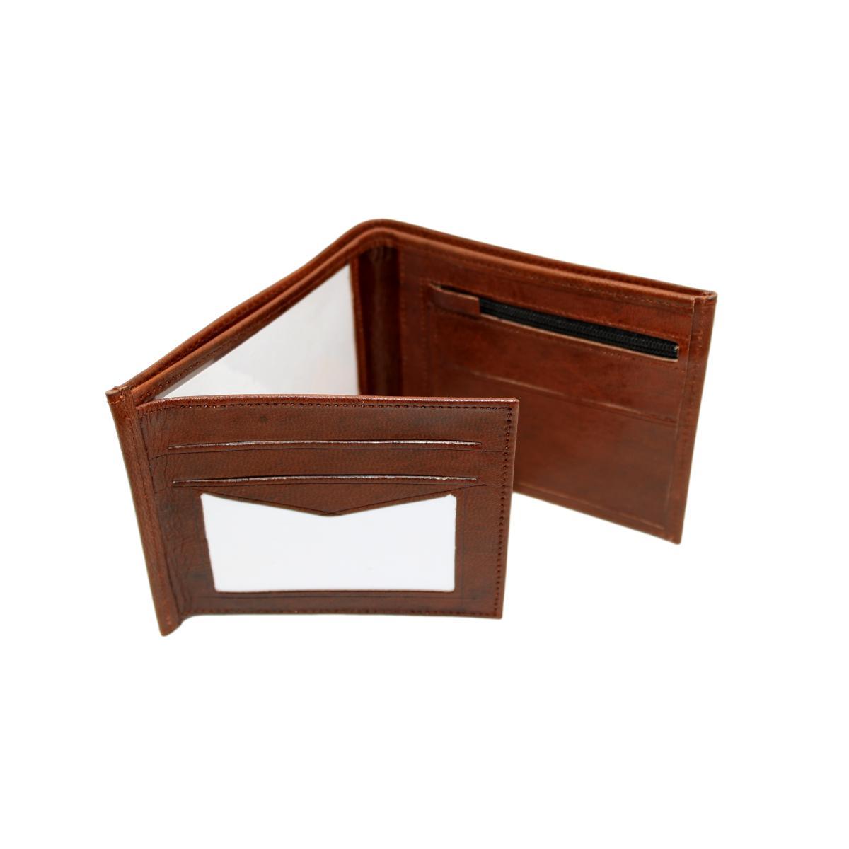 Cartera marroquí de cuero natural para hombre