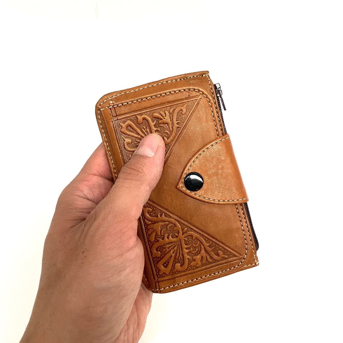 Portafoglio in pelle Tabihe marocchina - Pelletteria artigianale al 100%.