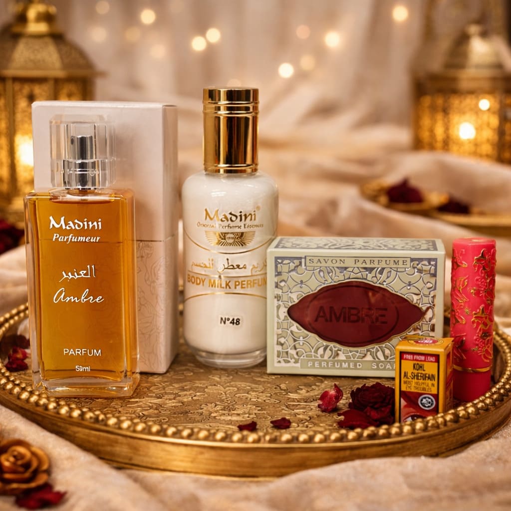 cesta cosmética árabe ambar
