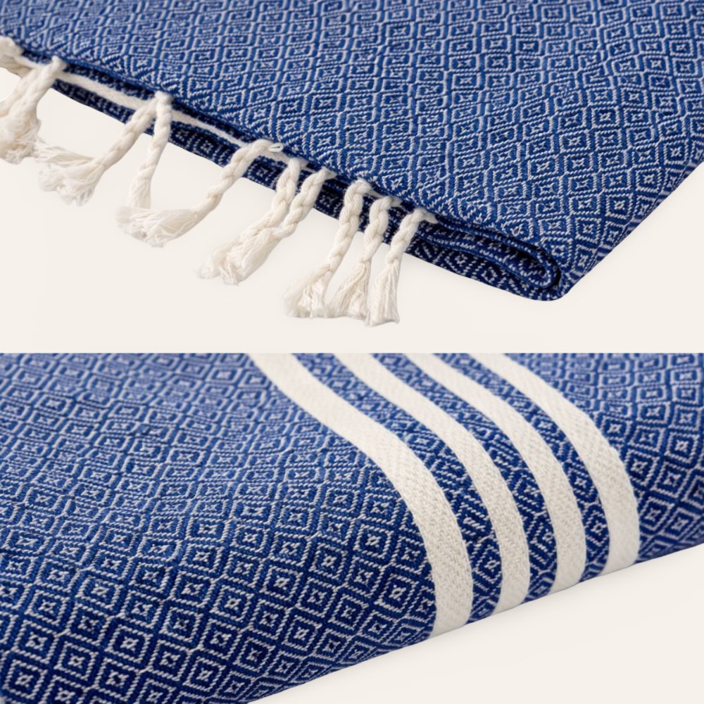 colcha marrakech 185 azul detalles