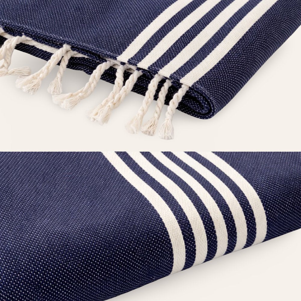 colcha marrakech azul marino detalles