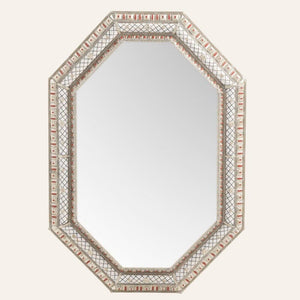 espejo árabe de hueso blanco 90cm