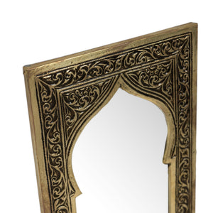 Espejo marroquí de alpaca grabada dorado - 9 tamaños