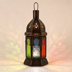 farol árabe hexagonal 22cm