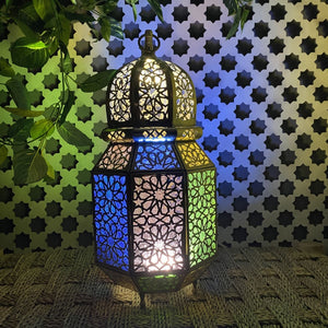 Lanterna araba ottagonale in ottone 38 cm | Lampade arabe