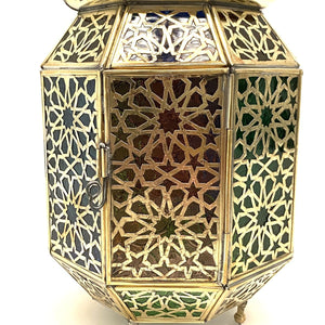 Lanterna araba ottagonale in ottone 38 cm | Lampade arabe