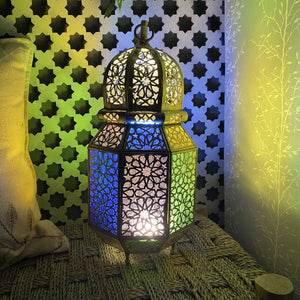 Lanterna araba ottagonale in ottone 38 cm | Lampade arabe