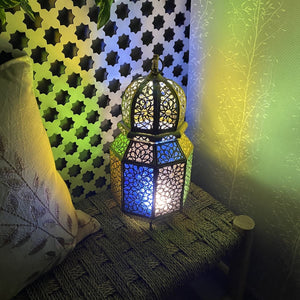 Lanterna araba ottagonale in ottone 38 cm | Lampade arabe