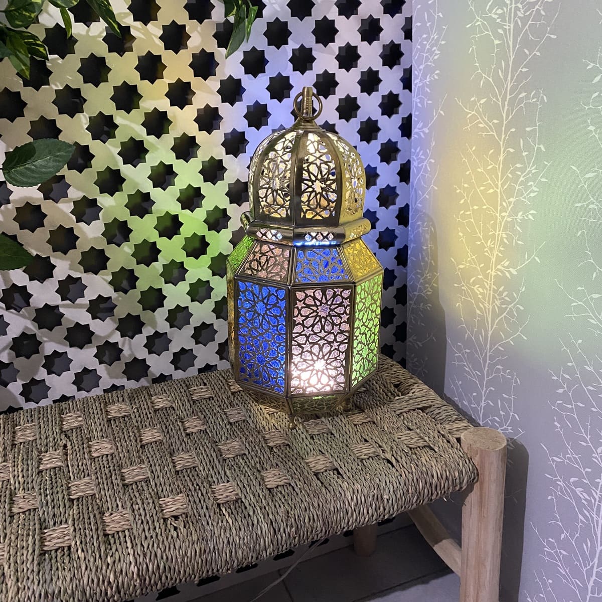 Lanterna araba ottagonale in ottone 38 cm | Lampade arabe